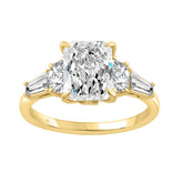 14K YELLOW GOLD 4.00CT RADIANT/HALF MOON/TAPER BAGUETTE DIAMOND LADIES RING
